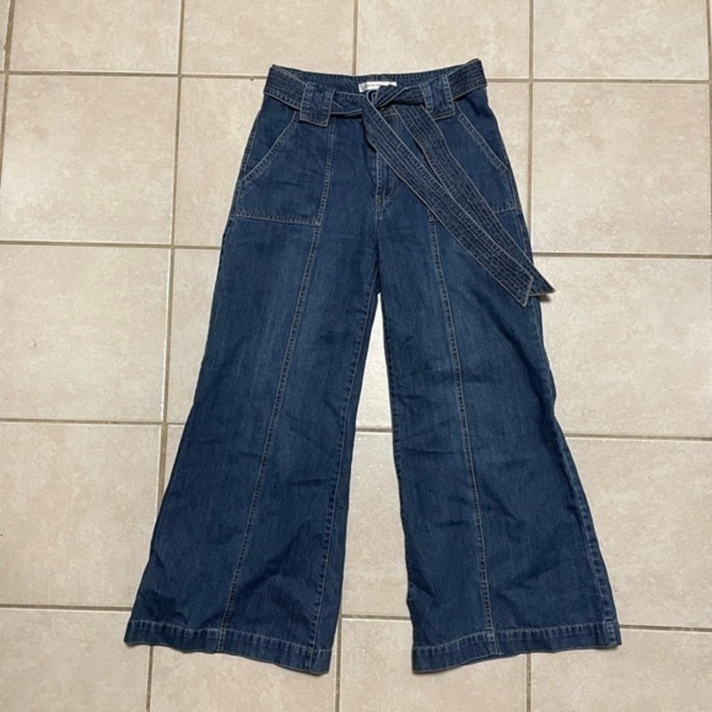 Genuine People Belted Wide Leg Jeans